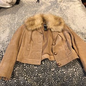 Leather, size 6 jacket by Worth